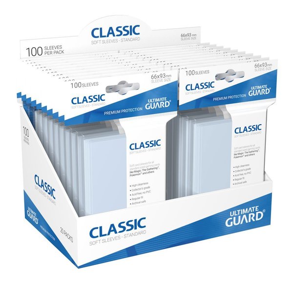 100 Classic Soft Sleeves Standardgröße Transparent