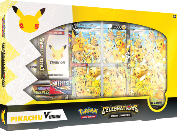 25 Jähriges Jubiläum: Celebrations Pikachu V Union Spezial Box *Deutsche Version*