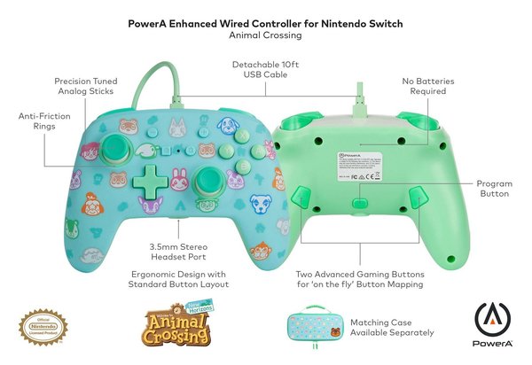 PowerA Enhanced kabelgebundener Controller für Nintendo Switch Animal Crossing