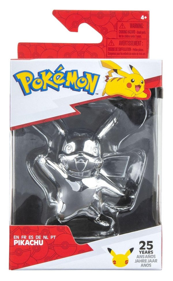 Pokémon 25. Jubiläum Select Battle Minifiguren Silber Version 7 cm - Pikachu